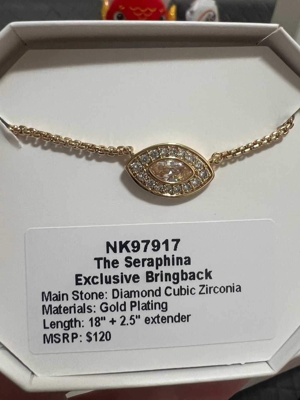 Gold Plated Eye Pendant Necklace - Gold